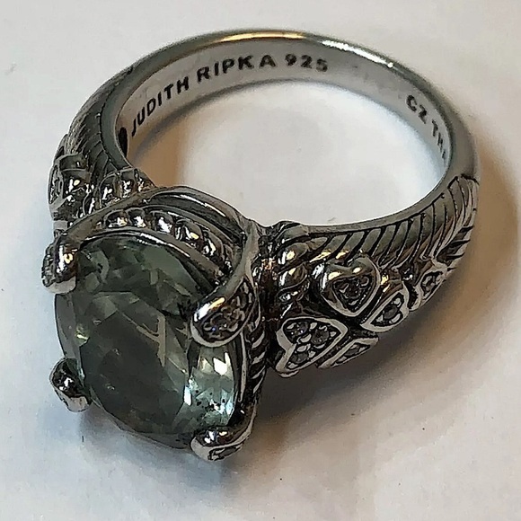Judith Ripka Jewelry - JUDITH Ripka 925 SS prasiolite size 7 ring